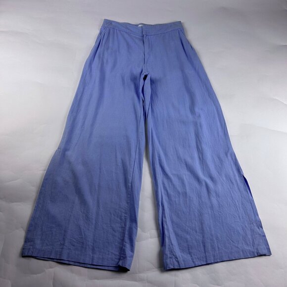 Abercrombie & Fitch Pants - Abercrombie Sky Blue Linen Blend High Rise Wide Leg Summer Trouser Pant S